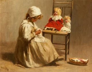 A Girl with Her Dolls, 1895